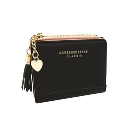 Women's Purse, Small Purse, Multi Slots, PU Leather Wallet, Slim Card Holder, Mini Purse for Women, Girls, Children, black, Chic