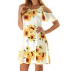 Misyula Dresses for Women Casual Summer,Cold Shoulder Floral Knee Length