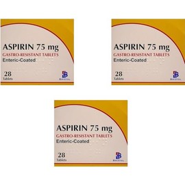 84 ASP-in ENTERIC Coated Film 75MG TAB Fast Acting Effective Reilf of Pain Reduces Inflamation & Temp X3 28 TABS - (Brand May Vary)