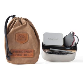 TACAMO 15-Piece Emergency Fire Making Kit, w/ Premium Waxed Canvas Storage Bag. Includes Multiple Fire Starting Systems and Emergency Tinder Sources. Perfect for Camping, Hiking, and Bug-Out Bags.