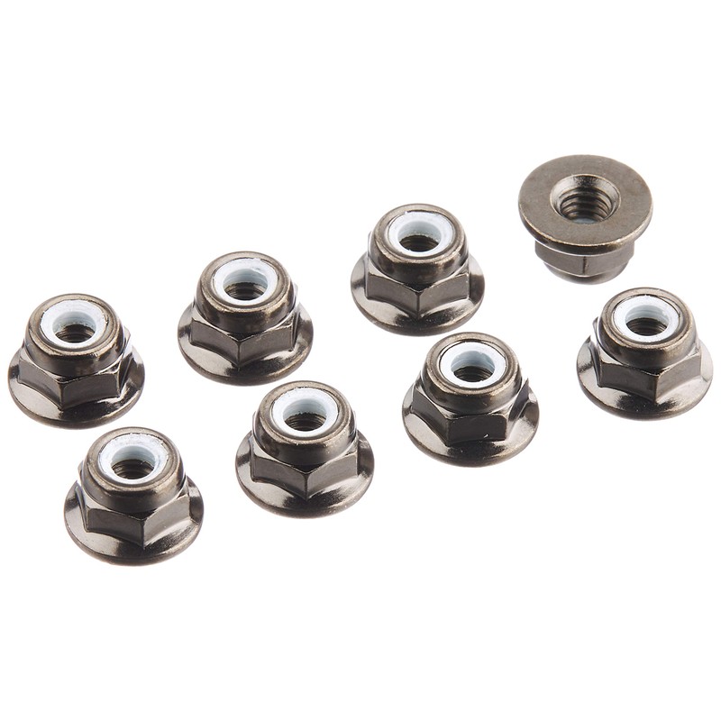 Tamiya OP.1642 4mm Flange Lock Nut (Black) 8pcs 54642