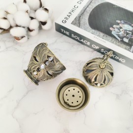 Feyarl Vintage Incense Burner Metal Incense Burner Incense Holder with Lid for Home Office Yoga Decoration