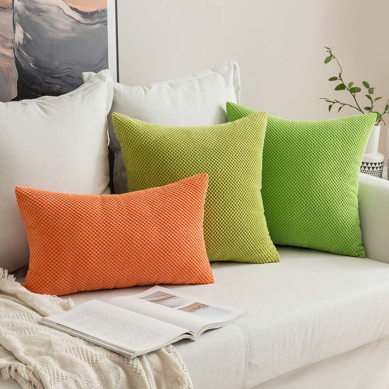 MIULEE Granular Cushion Cover, Pineapple, Soft Plain Decorative Square Cushion