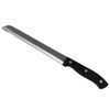 Home Basics 8", Black Stainless Steel Bread Knife with Contoured