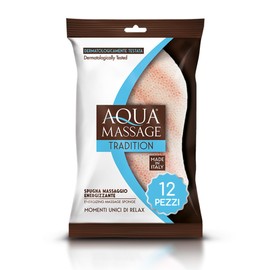ARIX | 12 energetisierende Massageschwämme für den Körper der Linie Aqua Massage Tradition, sanfter Peeling-Schwamm, dermatologisch getestet, belebender Schwamm für breite Poren - 12 Stück