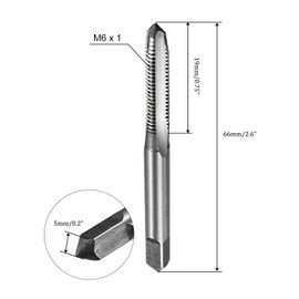 TA-VIGOR 4Pcs M6 x 1mm Metric Thread Taps, H2 High Speed Steel Straight Flute Tap Right Hand Threading Tapping Repair Tools