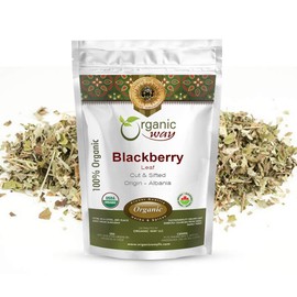 Organic Way Blackberry Leaf Cut & Sifted (Rubus fruticosus) - European Wild-Harvest | Organic & Kosher Certified | Non GMO & Gluten Free | USDA Certified | Origin - Albania (1LBS / 16Oz)