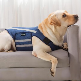 Yrenoer Dog Anxiety Vest, Comfort Dog Anxiety Relief Jacket, Breathable Shirts for Dogs, Soft Dog Anxiety Coat Vest, Puppy Anxiety Warp Calming Shirt for Pet (XL, Blue)