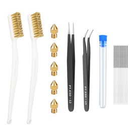iYueMps 19pcs 3D Printer Tool Kit, Needles, Tweezers, Brush, MK8 Nozzles use for 3D Printer Nozzle Change and Model Removal, Cleaning