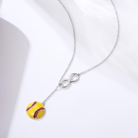 Vekoliry 925 Sterling Silver Infinity Softball Necklace Jewelry Gifts for Women Softball Players Lovers, Small, Sterling Silver, No Gemstone
