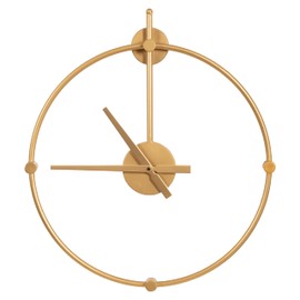 Kate and Laurel Lidor Modern Wall Clock, 22 x 25, Gold, Decorative Minimalist Battery Operated Wall Clock with Numberless Design for Transitional Home Decor