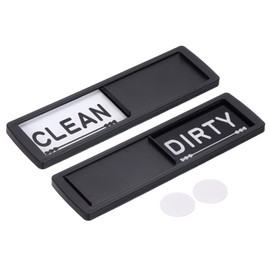 sourcing map Dishwasher Magnet Clean Dirty Sign Black Heart Shape Framed Rectangle,Optional Gum,Magnetic for Dishwasher Kitchen Accessories Indication