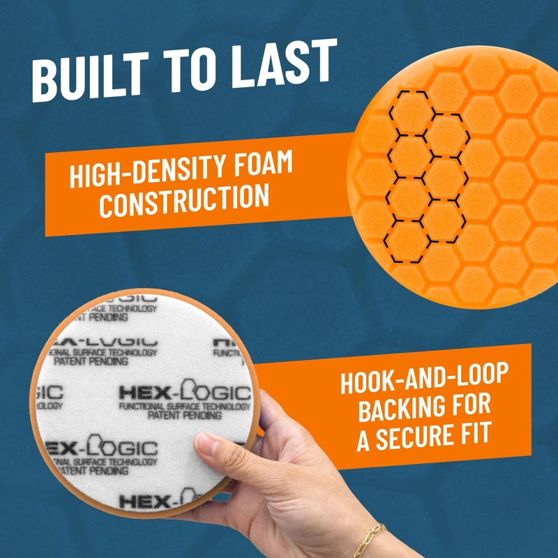 Chemical Guys Hex-Logic Medium Cut Polishing Pad Orange (6.5 Inch)