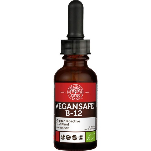 Global Healing Center VeganSafe B12 Organic Methylcobalamin and Adenosylcobalamin Blend, 60 ml