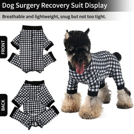 Pawcomon Dog Onesie for After Surgery Recovery Suit Pet Surgical Suit for Female Male Cone E-Collar Alternatives After Spay Abdominal Wounds Protector Dog Anti-Licking Onesie for Small Medium Dogs