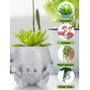 Gxdamxz Funny Flower Pots with Face for Small Plants, Grey