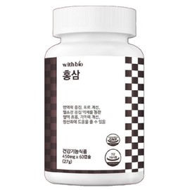 WithBio Red Ginseng 450mg 60 Capsules / 위드바이오 홍삼 450mg 60캡슐