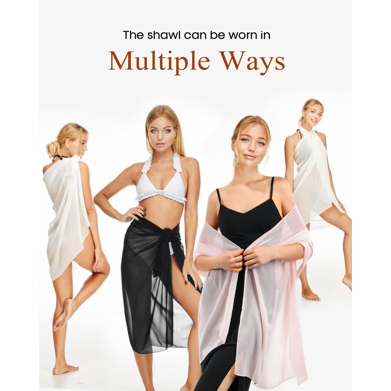 FURTALK Chiffon Shawl Wraps for Women Evening Dresses Soft Scarf