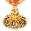 Gold Chalice 4 Inch High Zinc Alloy Retro Embossed Flower