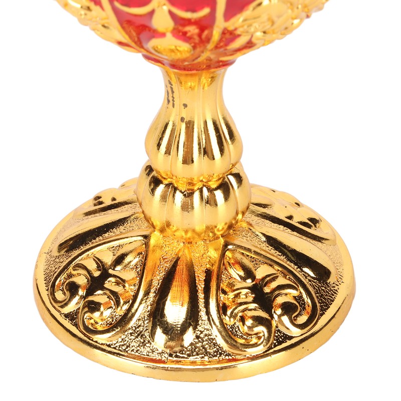 Gold Chalice 4 Inch High Zinc Alloy Retro Embossed Flower
