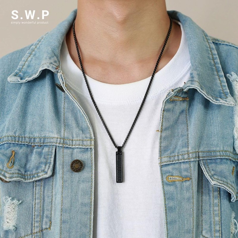 S.W.P bssn-001-006oya Men's Stainless Steel Necklace, Simple, Clean