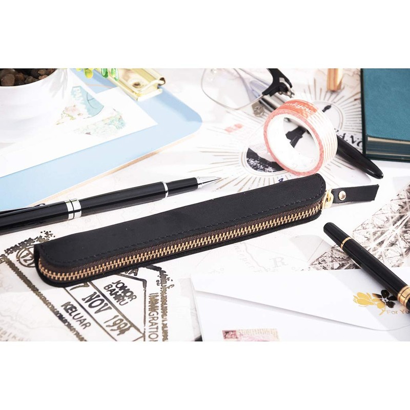 Aabellay Genius Leather Pencil Holder Stylus Pens Protected Pouch Sleeve