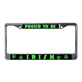CafePress Proud to Be Irish License Plate Frame Chrome License Plate Frame, License Tag Holder