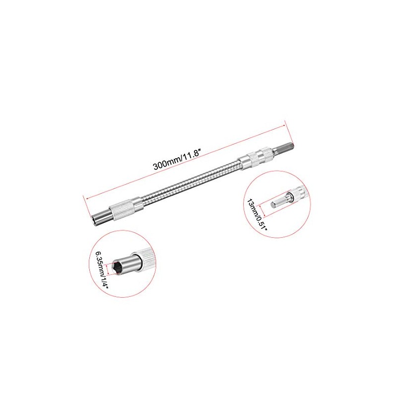 sourcing map Flexible Extension Screwdriver Bit Holder Magnetic Extention Hex