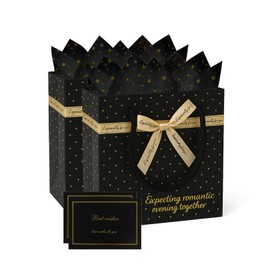 ARYIMYDP Geschenktüten, Geschenktüte Geburtstag, 2 Stück Papiertüten mit Schleifenbändern + 2 Grußkarten + 4 Seidenpapier, für Geburtstag Hochzeit