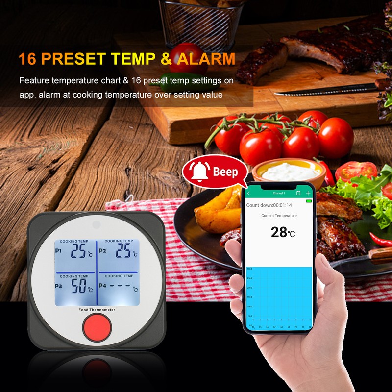 WT308B BT Meat Thermometer Smart Food Thermometer with Wireless Remote