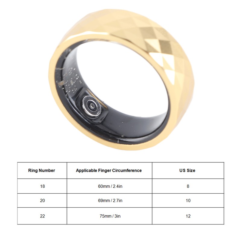 Smart Ring Aluminum Alloy Pedometer Sleep Temperature Tracking Lightweight Smart