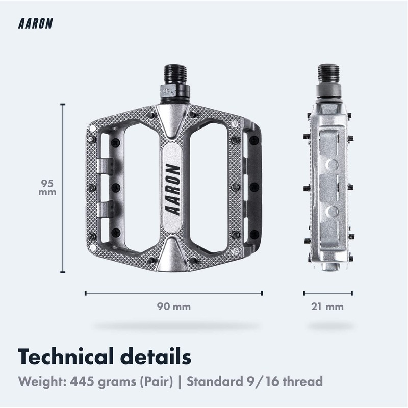 AARON - Rock Aluminium Mountain Bike Pedals with Industrial Ball