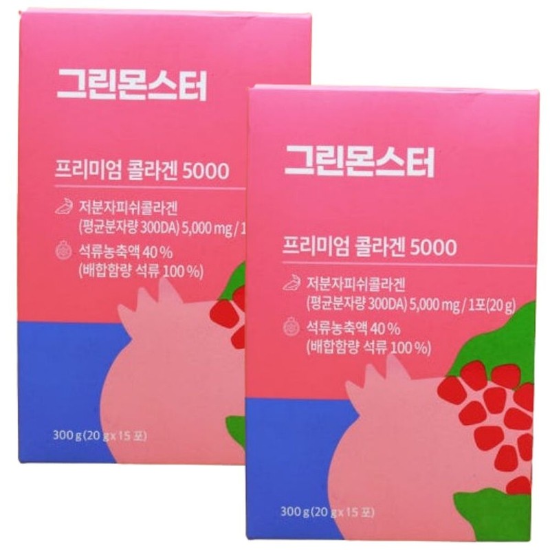 Green Monster 그린몬스터 프리미엄 콜라겐 5000 15포 x 2박스