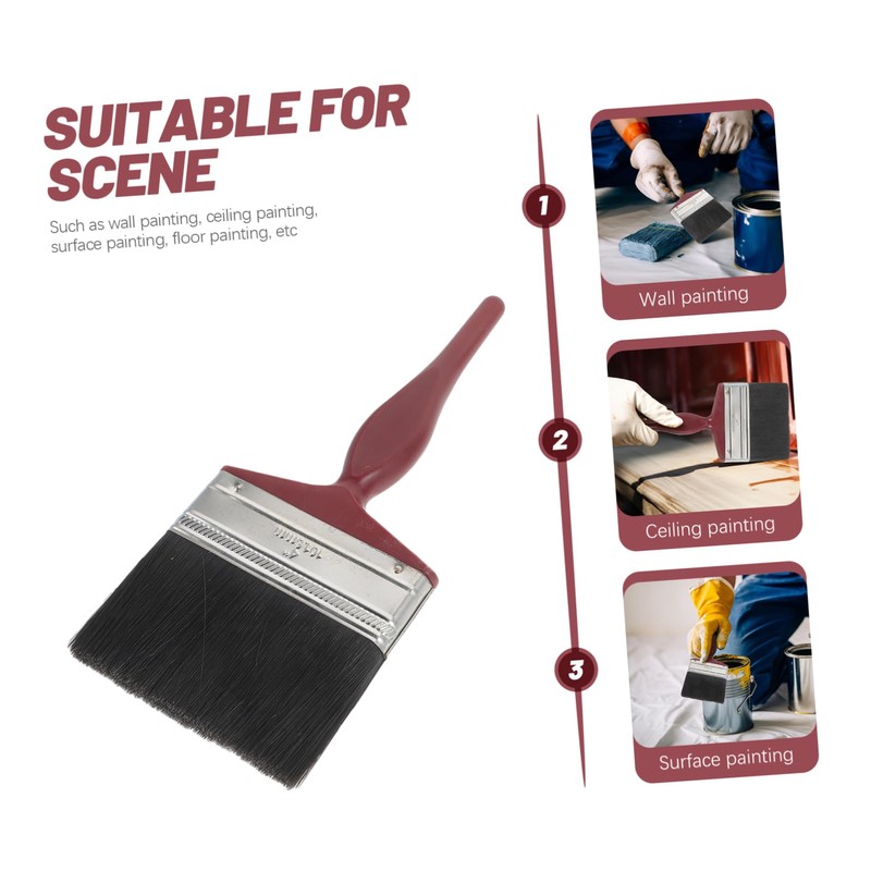 SHINEOFI Heavy Duty Deck Paint Brush with Ergonomic Handle for