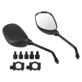 X AUTOHAUX Pair 4.8" ATV Motorcycle Rear View Side Mirrors Set Oval Shape Fits 7/8" Handlebar Mount Scooter Dirt Bike Snowmobile
