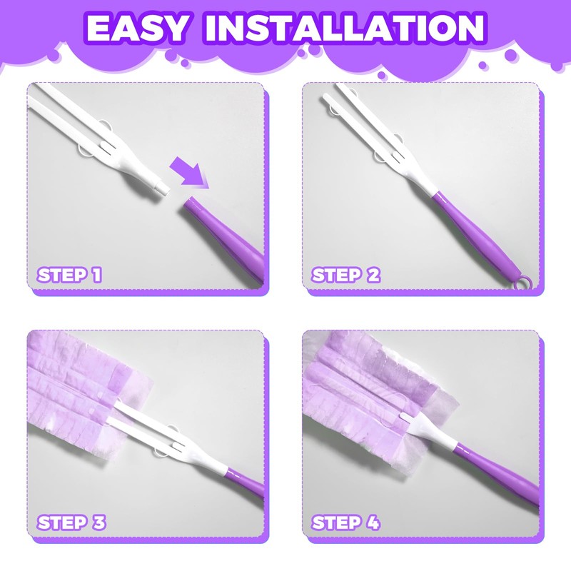 5PCS Duster Refills Folding Handles Set Compatible with Swiffer Dusters,Disposable