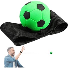 Risprsulen 2Pcs Green Wrist Return Ball - Adjustable Bounce Back with String, Clackers on String Rubber Elastic Rebound, Finger Exercise Activity and Play