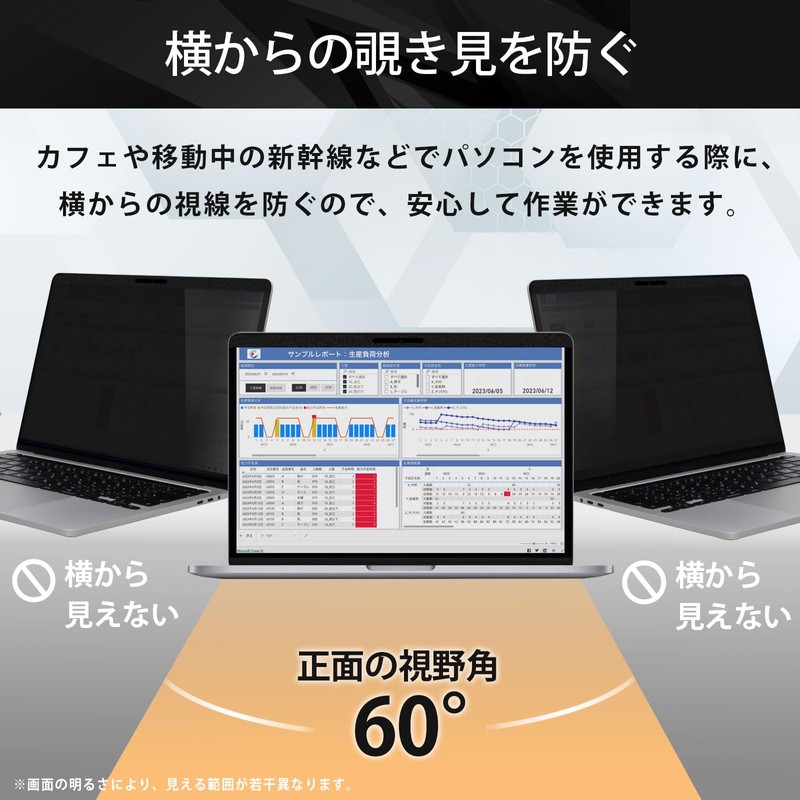 Lifeinnotech MacBook Air 13 / MacBook Pro 13 マグネット式 覗き見防止フィルター