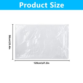 8 Pcs Extra Large Clear Plastic Storage Bags, 90 x 120 cm Heavy Duty Transparent Reusable Giant Large Plastic Bags Storage for Furniture Armrest Luggage Suitcase Plush Toys Quilts Office Chairs