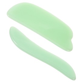 KOMBIUDA 2pcs Facial Guasha Scraping Tool Jade Massage Board for Comfortable Face Massage Smooth Edges for Safe Skin Care for Women Portable and Easy to Use