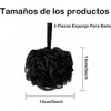 Esponjas de Baño Negras Set de 4 - Lufa Exfoliante