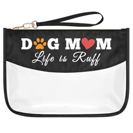 Dog Lover Gifts Makeup Bag Mothers Day Birthday Gifts for Dog Mom Wife Grandma Sister Inspirational Gift Dogs Themed Gift Clear Zipper Cosmetic Bag Clear Toiletry Pouch Travel Make Up Pouch