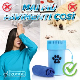 Afzonos Accessories for Dogs, Paw Washer for Dogs, Medium and Small Dogs, Products for Cleaning Our Four Legged Friends, Accessories for Dogs, Dog Brush (Blue)