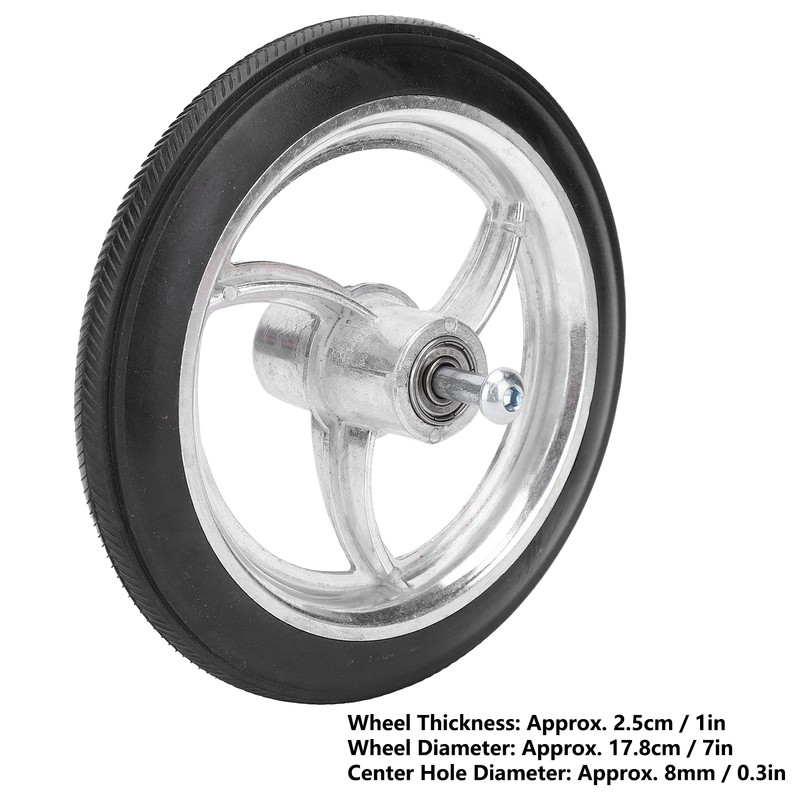 7in Disabled Front Wheel Aluminum Alloy Non Slip Polyurethane Tire