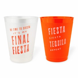 Stag & Hen Final Fiesta Bachelorette Party Cups - 12 Pack, 16 oz Cups | Drinkware for Margaritas & Matrimony, Mexico, Cactus, Pinata Theme Bridal Shower, Engagement Party | Bridesmaids Gifts, Favors