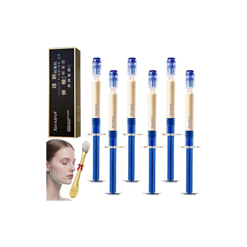 6Pcs Xianjina Collagen Firming Essence Cream,Micro-Molecular Collagen Anti-Wrinkle Lotion,Moistening Firming