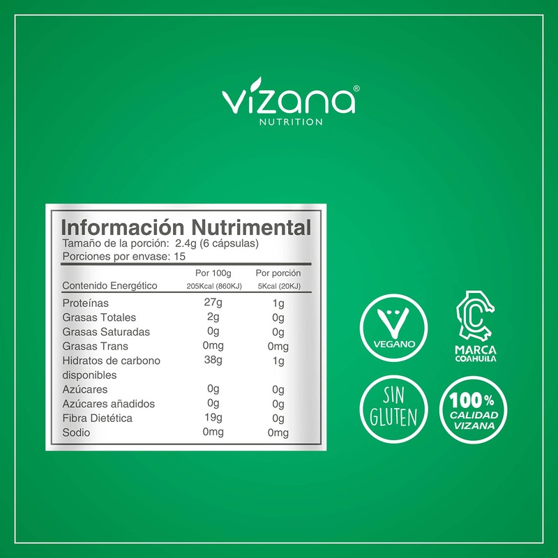 VIZANA NUTRITION | Moringa Orgánica Certificada en Cápsulas Pullulan Orgánica