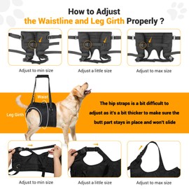 Dog Lift Harness Dog Sling for Large Dogs Hind Leg, Dog Support Harness for Rear Legs Help Rehabilitate The Hind Limbs of Elderly Dogs with Weak Hind Legs Disabilities and Injuries Dog Support Harness