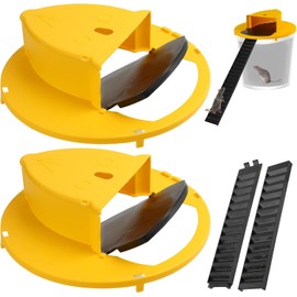 Mouse Trap Bucket Lid Mouse Trap, 5 Gallon Bucket Compatible, Mouse Catching Tool, Door Style, Multi Catch, Auto Reset, Indoor Outdoor (2PC)