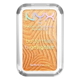 NYX Professional Makeup Buttermelt Highlighter, Iluminador Cremoso, 12 horas de Duración, Acabado Brillante y Natural, Fórmula Vegana, Tono Butta Bling, 5 g